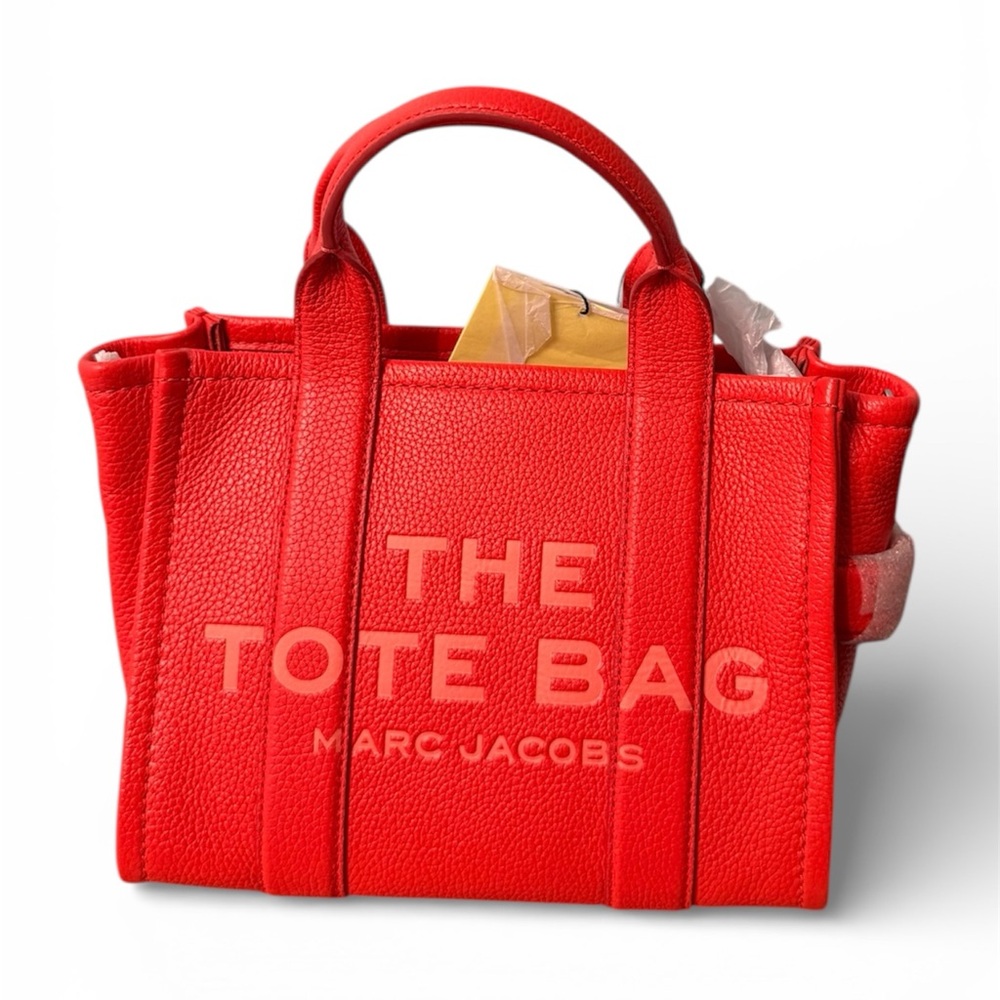 Marc Jacobs Red Pebbled Leather The Tote Bag